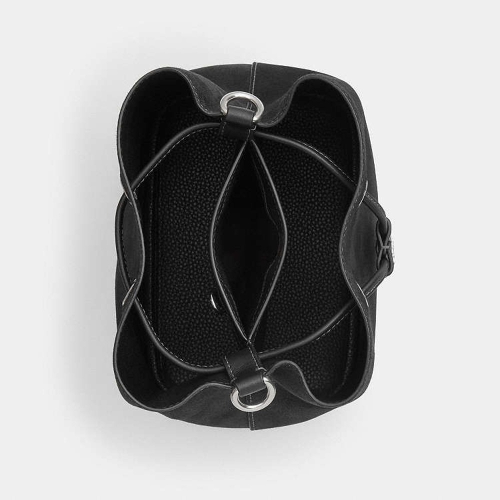 NWT Coach Rowan Black Suede Bucket‎ Crossbody Bag - Picture 10 of 13